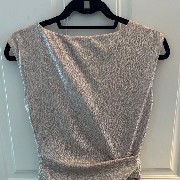 VINCENT CAMUTO FOIL SILVER DRESS - Picture 4 of 6